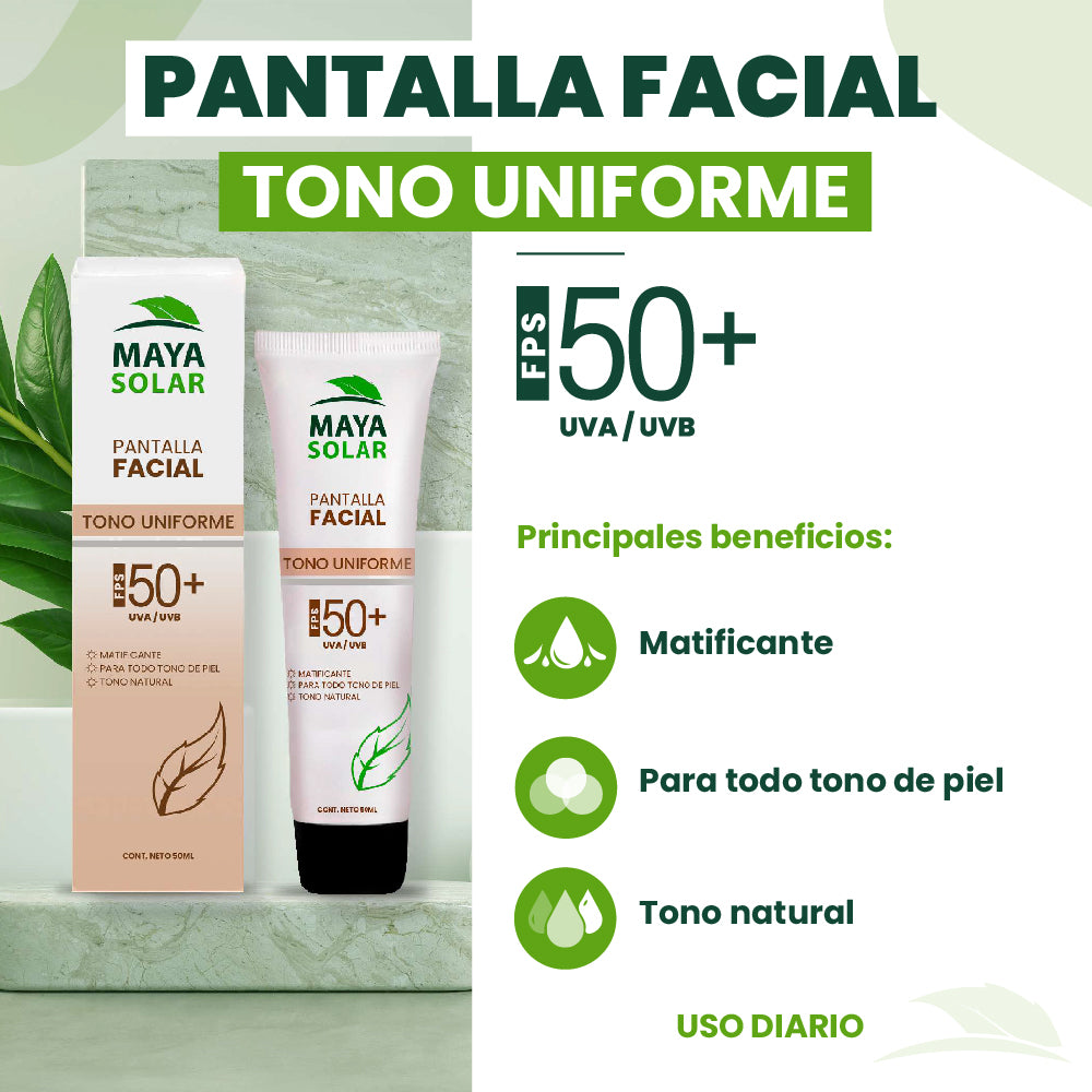 Pantalla Facial FPS 50+ Tono Uniforme